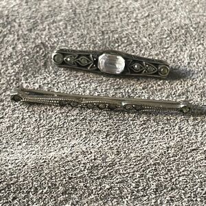 Two sterling vintage bar pins